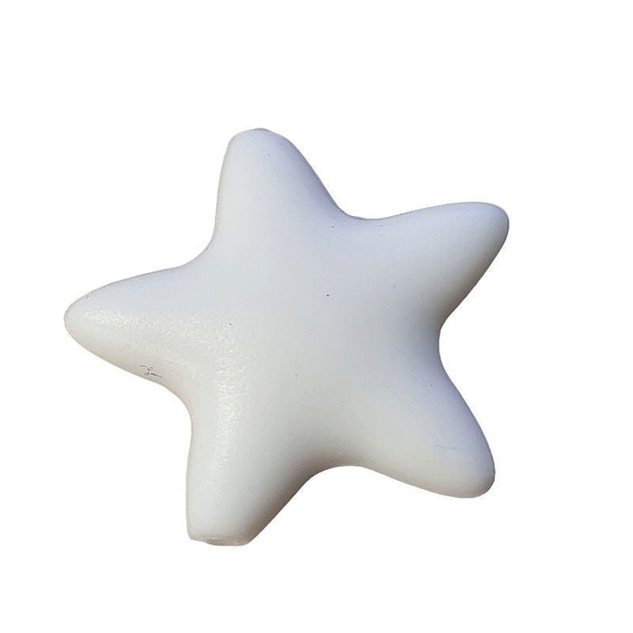 Stern weiss Silikon Perle 39mm