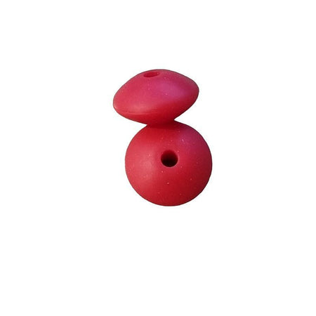 Silikon Perle Rondelle rot 12x7.5mm