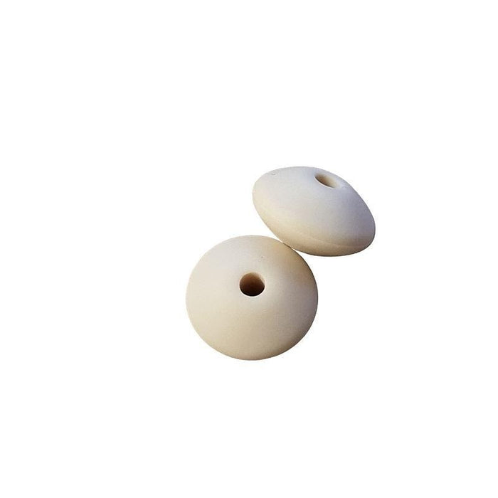 Silikon Perle Rondelle beige 12x7.5mm