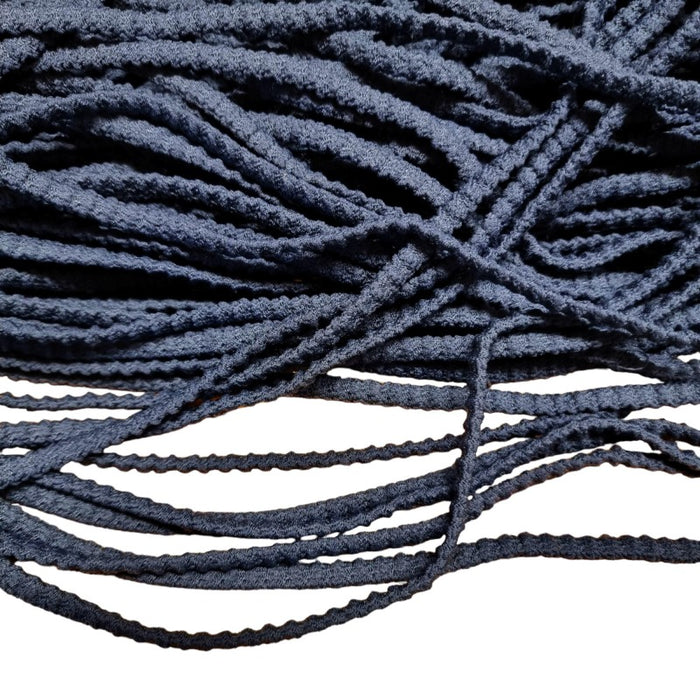 Gummi Kord mit  Muster 7x4mm  blau 1m