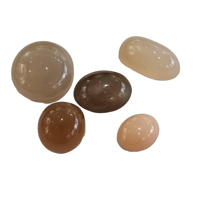 Cabochon Mondstein gemischte Farben Set 5 ca.10-15mm 5Stk.