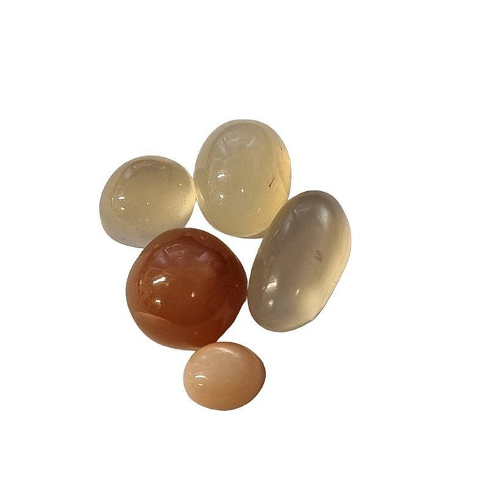 Cabochon Mondstein gemischte Farben Set 15 ca.10-15mm 5Stk.