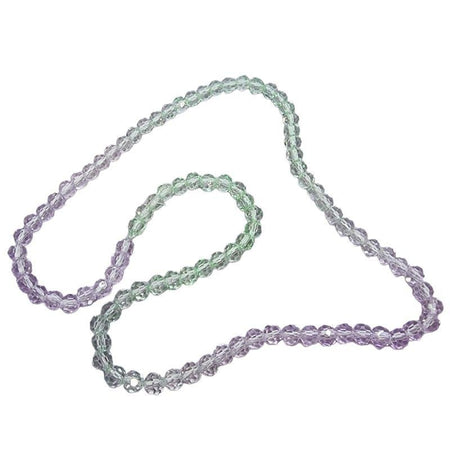 Glas rund Facettiert grün violett mix 4mm 1 Strang