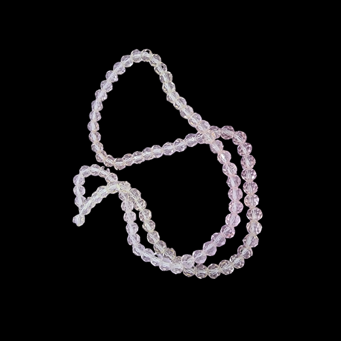 Glas rund Facettiert  rosa mix 4mm 1 Strang
