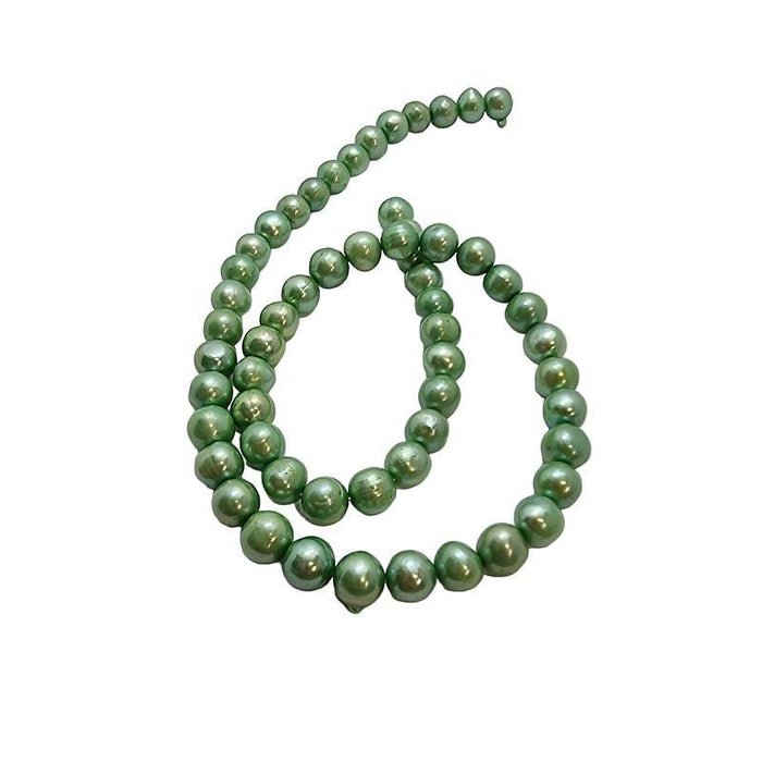 Süsswasserperle ca. 7-7.5mm Apfel grün 1 Strang