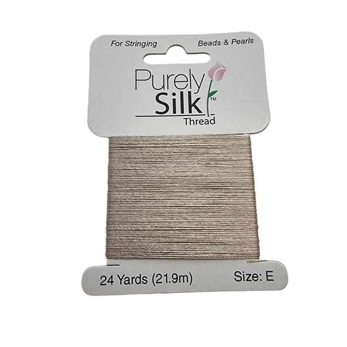 Perlenfaden zum knüpfen #E 0.32mm taupe SEIDE 21.9m