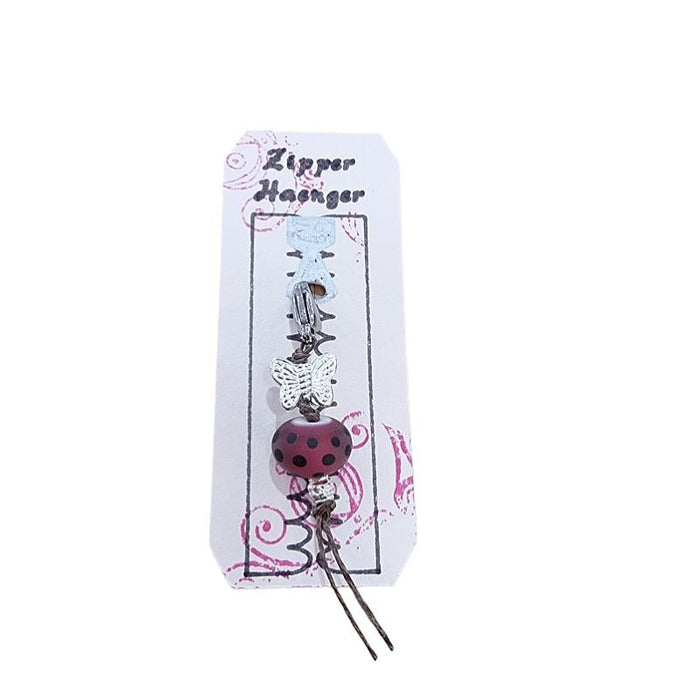 Zipper Hänger Pink Dotty  mit Karabiner