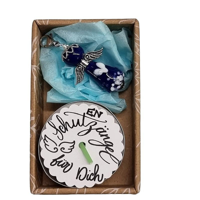 Schutz Engel Lilly für dich Blau mit weissem Herz