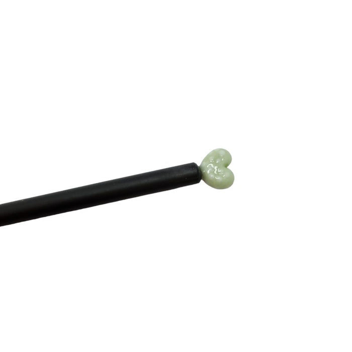 Bleistift mit Handgefertigtem Herz aus Glas grün/ weiss 1 Stk – Bild 2