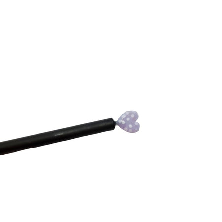 Bleistift mit Handgefertigtem Herz aus Glas lila/ weiss 1 Stk