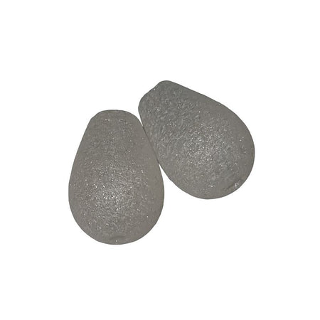 20 Stk. Glasperlen Tropfen weiss mit Spezial Glitzerummantelung