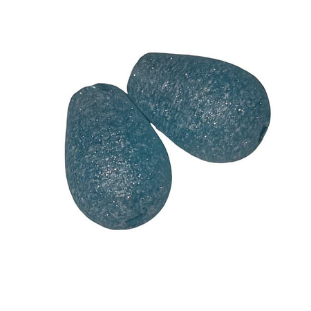 20 Stk. Glasperlen Tropfen blau mit Spezial Glitzerummantelung