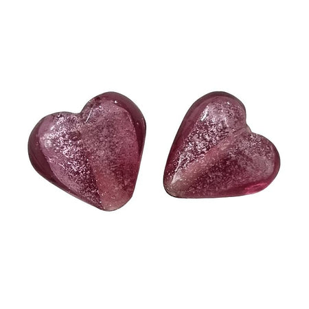 Glasperlen Herz pink Glitzer 15mm  1 Stk