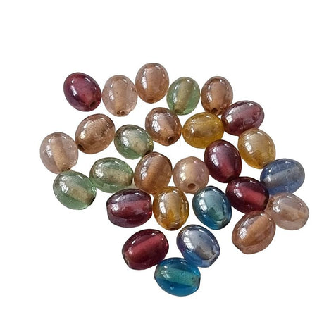Glasperlen Farbenmix 10x8.5mm Oliven Pearl 100gr