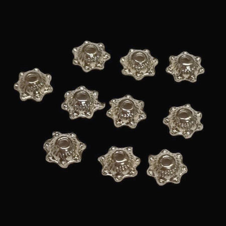 Perlenkappe Sternli mini 6,5x3mm silberfarben 10 Stück