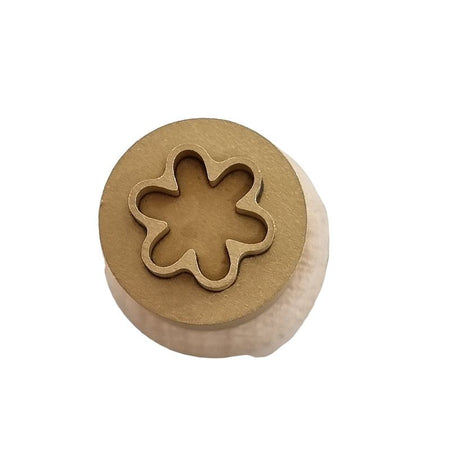 Messing Stempel Blume mit Holzgriff 1 Stück