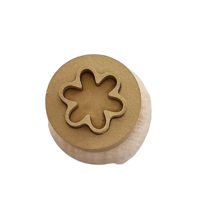 Messing Stempel Blume mit Holzgriff 1 Stück