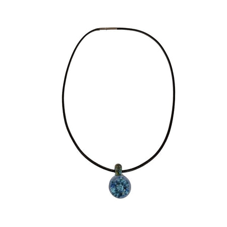 Murano Glas Anhänger Implosion Mosaik blau mit Kette – Bild 2
