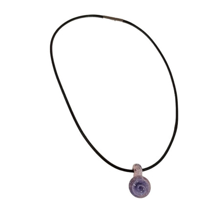 Murano Glas Anhänger Implosion Schnecke lila mit Kette – Bild 2