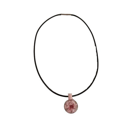 Murano Glas Anhänger Implosion Seerose Vintage mit Kette – Bild 2