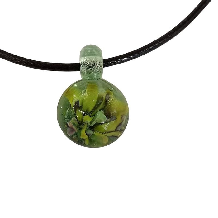 Murano Glas Anhänger Implosion Seegras mit Kette