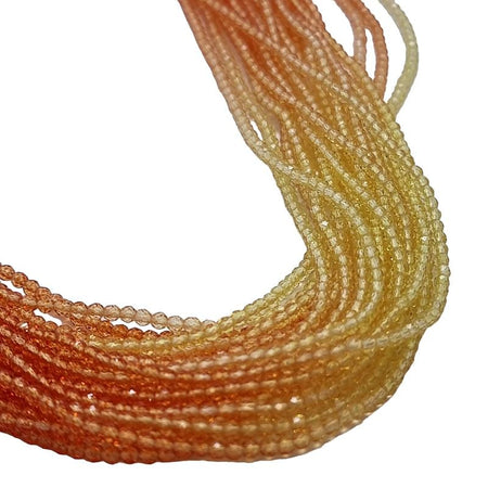 Facettierte, mehrfarbige Glasperlen Lava 3mm 1 Strang ca. 35cm – Bild 2