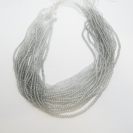 Facettierte, mehrfarbige Glasperlen Grau 3mm 1 Strang ca. 35cm