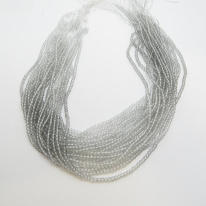Facettierte, mehrfarbige Glasperlen Grau 3mm 1 Strang ca. 35cm