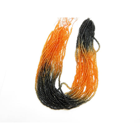 Facettierte, mehrfarbige Glasperlen Orange schwarz 3mm 1 Strg