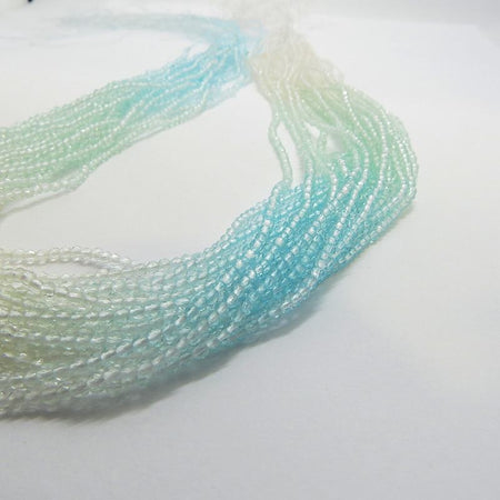 Facettierte, mehrfarbige Glasperlen blau aqua 2mm 1 Strang – Bild 2