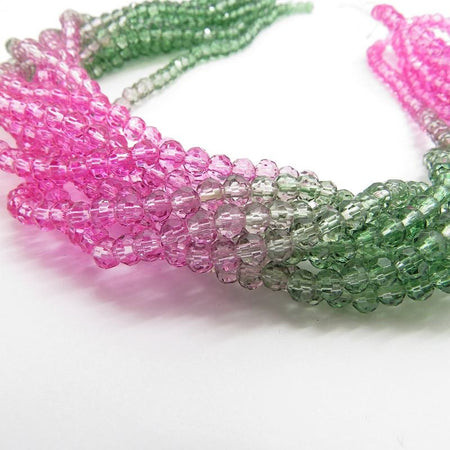 Facettierte, mehrfarbige Glasperlen Melone 4mm 1 Strang – Bild 2