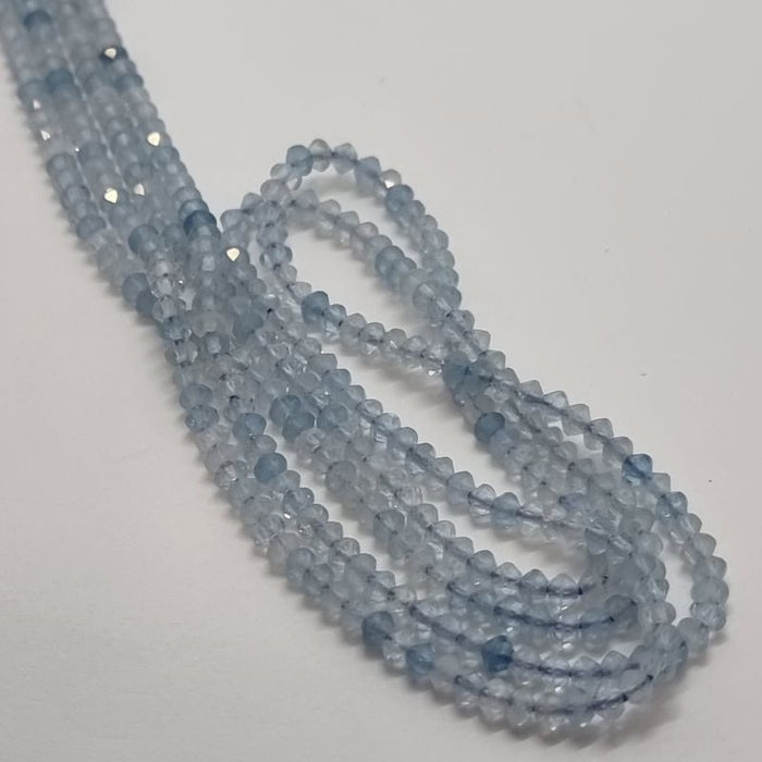 Aquamarin facettiert 3x2mm 1 Strang ca. 38cm