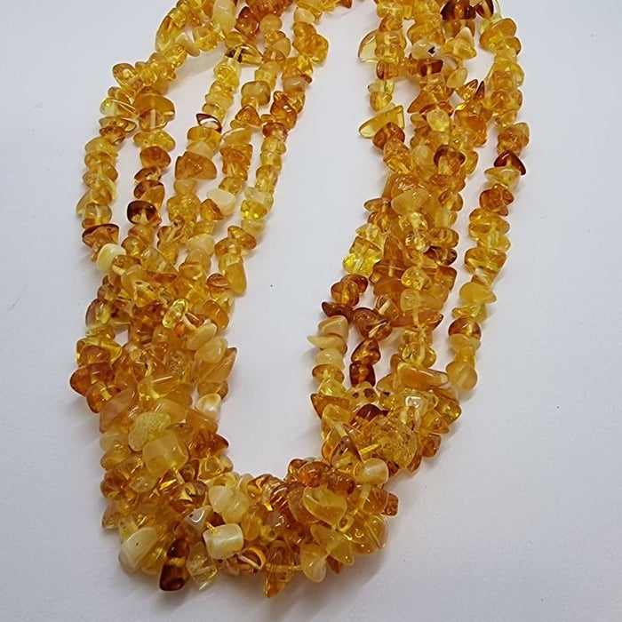 Amber (Bernstein) Hell (h) 5-8mm Chips 1 Strang