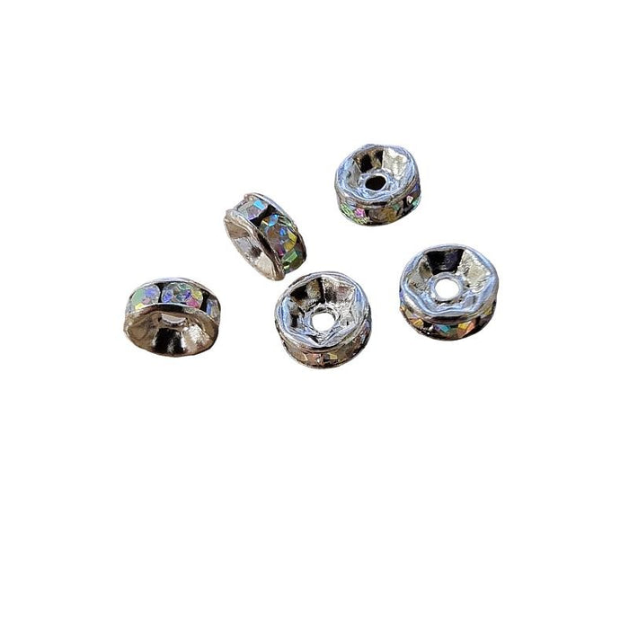 Strassrondellen 6mm gerade klar 10 Stück