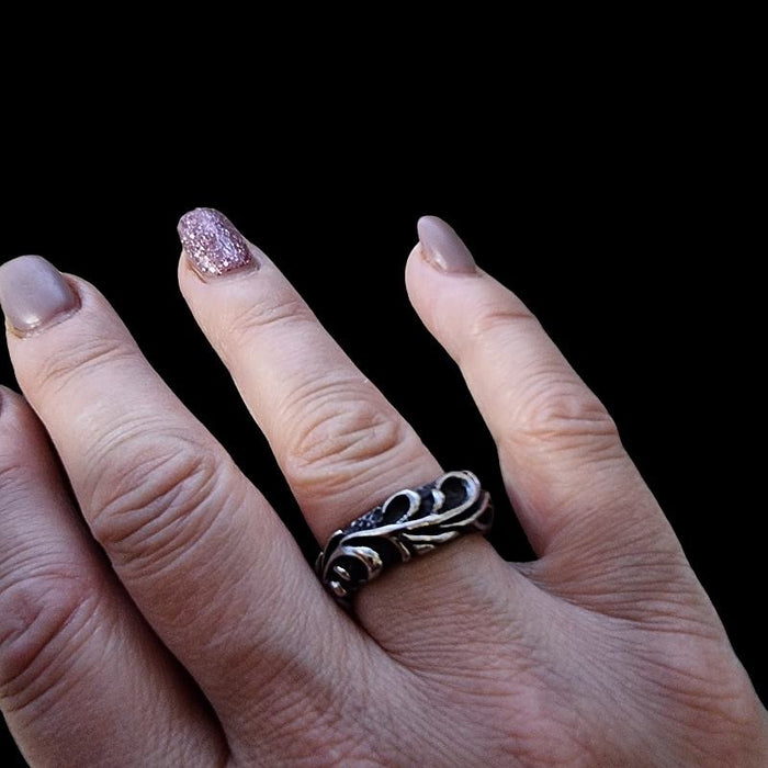 Edelstahl  Ring Schnörkel 8mm Grösse 11 (51) – Bild 2