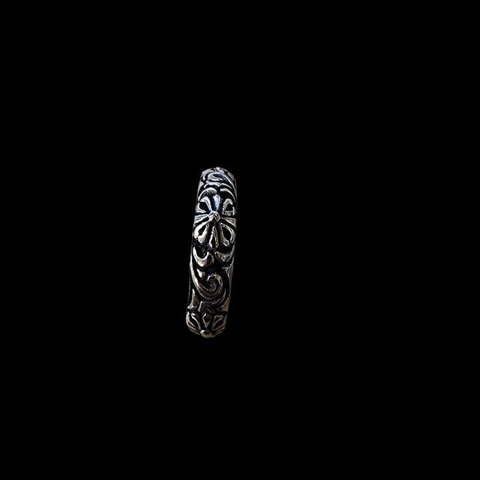 Edelstahl  Ring Blümchen + Schnörkel 8mm Grösse 10 (50)