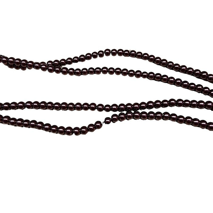 Glasperle dunkelbraun Perlenschimmer 4.5mm 20Stück