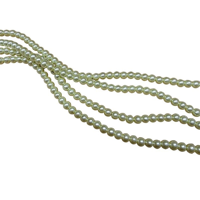 Glasperle hellgrün Perlenschimmer 4.5mm 20Stück