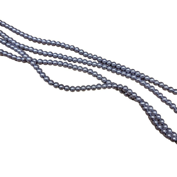 Glasperle graublau Perlenschimmer 4.5mm 20Stück