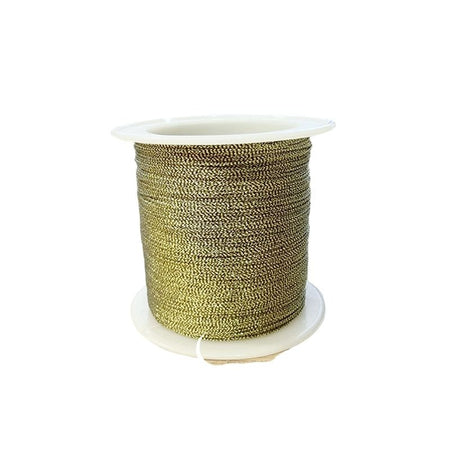 Perlenfaden grün 0.4mm Polyester  zum knüpfen, Perlen Häkeln  Metallic 18m