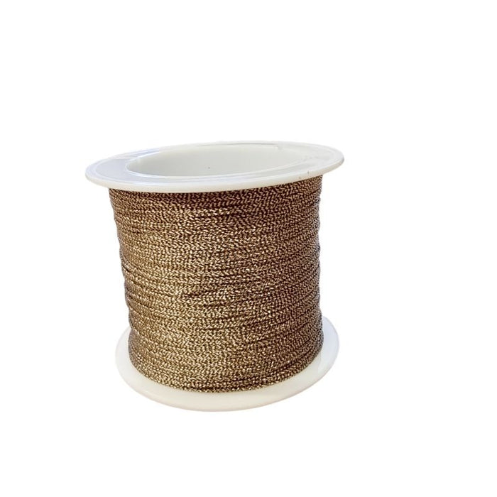 Perlenfaden kupfer 0.4mm zum knüpfen, Perlen Häkeln Polyester Metallic 18m
