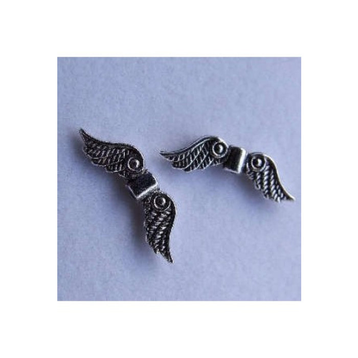 Engelflügel metall silberfarben 22x7mm 10 Stück