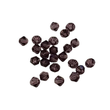 Bicone schliff Perlen rauch violett 4mm 24 Stück