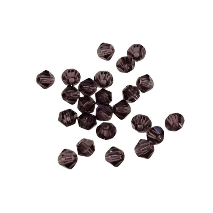 Bicone schliff Perlen rauch violett 4mm 24 Stück
