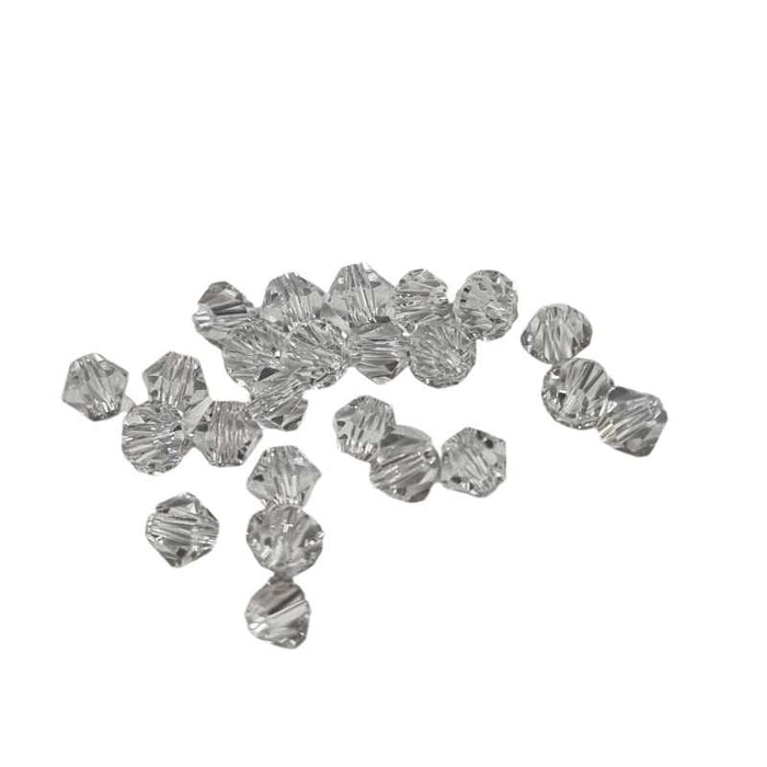 Bicone schliff Perlen klar 4mm 24 Stück