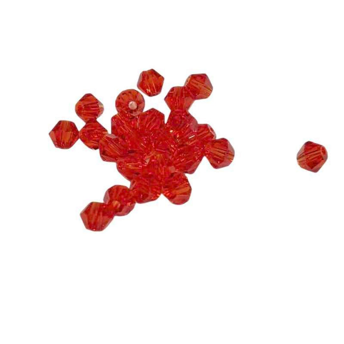 Bicone schliff Perlen  hell rot 4mm 24 Stück