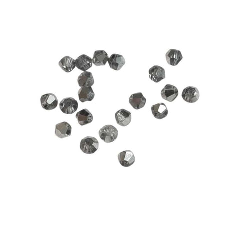 Bicone schliff Perlen silber/klar 3mm 24 Stück