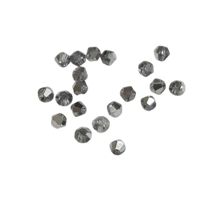 Bicone schliff Perlen silber/klar 3mm 24 Stück