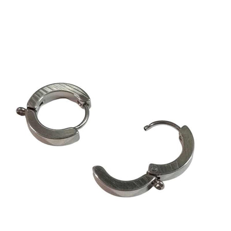 Ohrringe Klappkreole mit Öse flach Edelstahl 15x13mm Ø 1 Paar