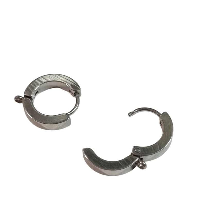 Ohrringe Klappkreole mit Öse flach Edelstahl 15x13mm Ø 1 Paar